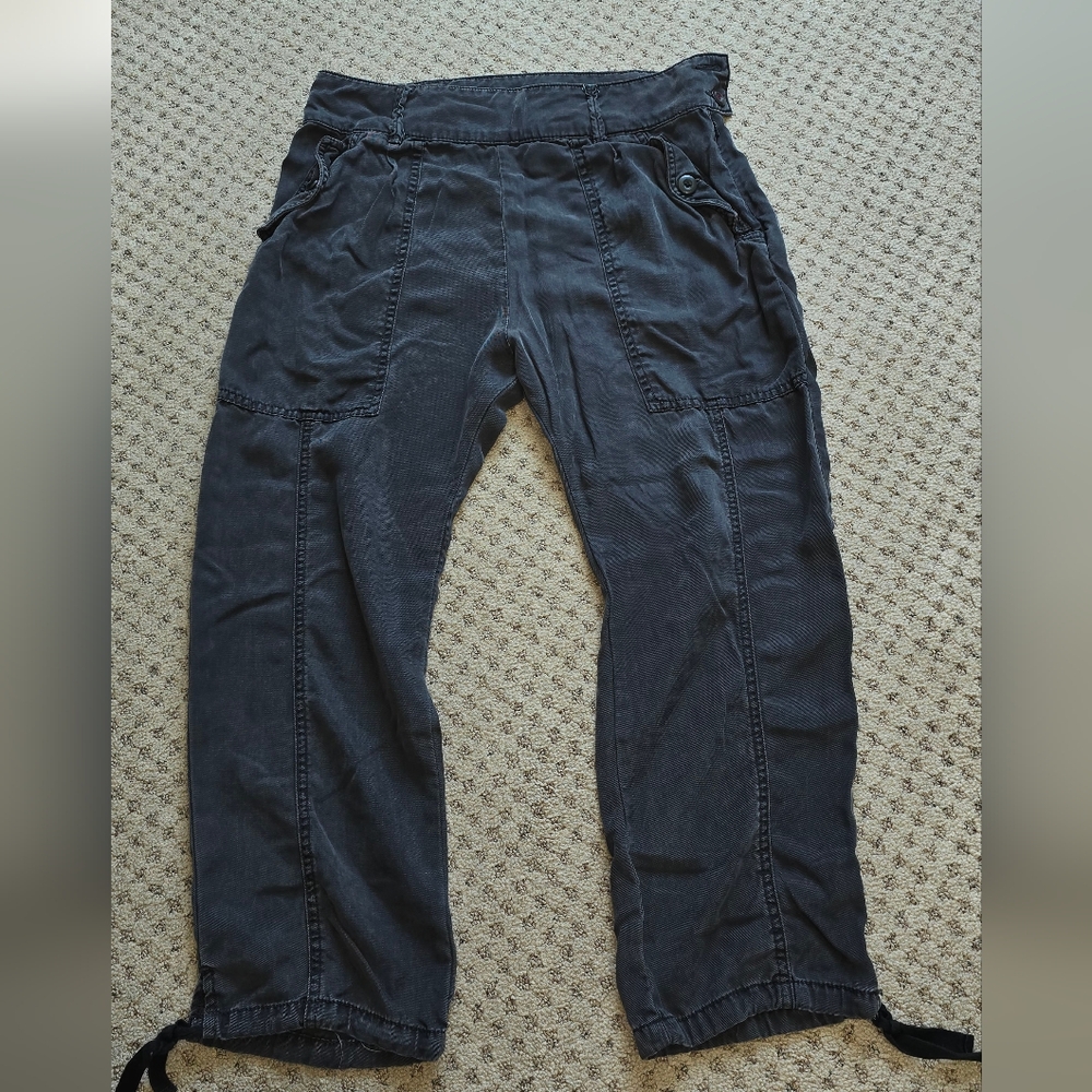 Anthropologie Black Cropped Utility Pants